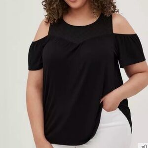 Torrid Black Cold Shoulder Blouse